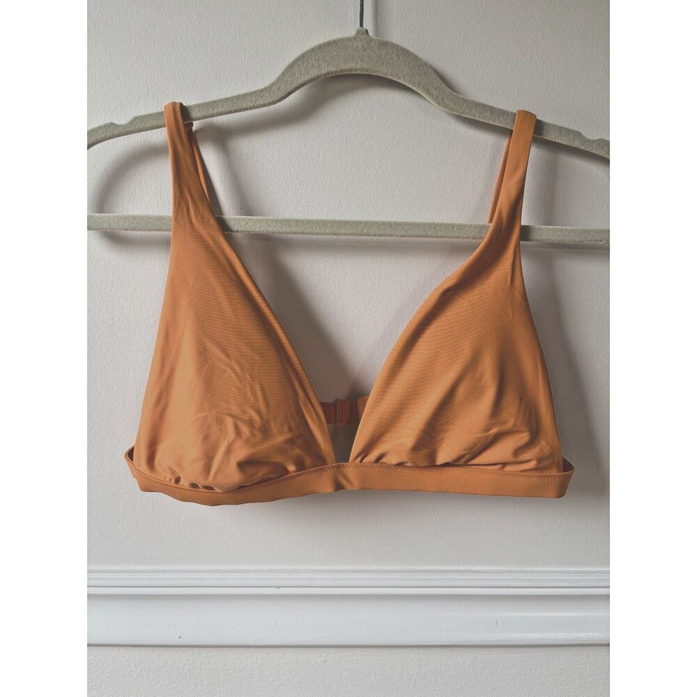 aerie Peach Orange Triangle Bikini Top Adjustable Straps & Band M Resort Sexy